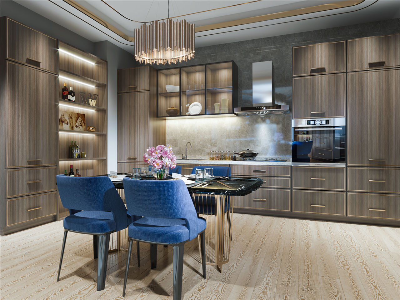 银沙柚木生态板-板材全屋定制案例