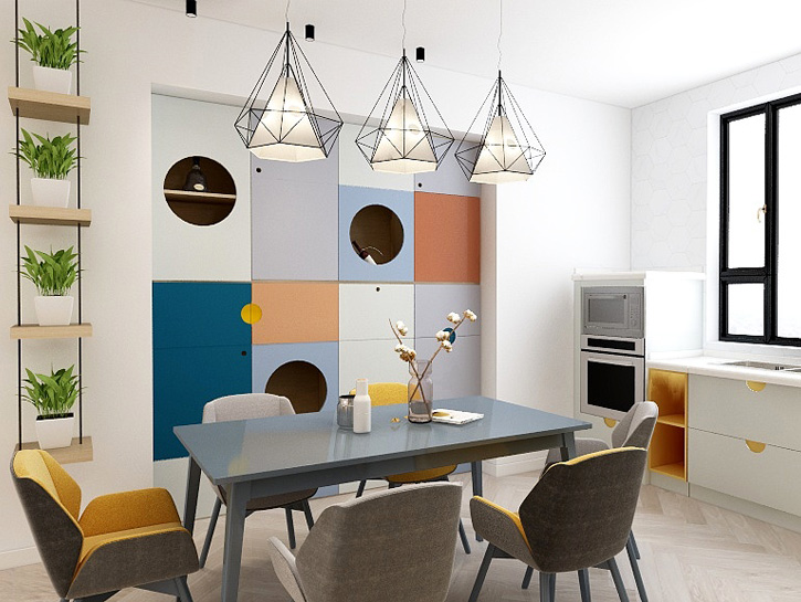 北欧气概橱柜酒柜设计效果图